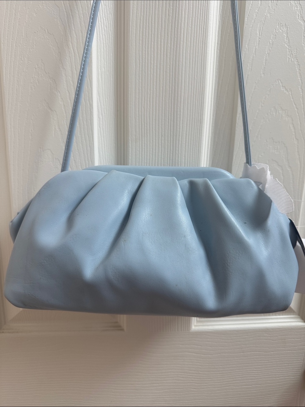 Stylish Light Blue Gathered Shoulder Bag